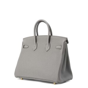 HERMES Birkin Gris Meyer Togo Leather Size 25