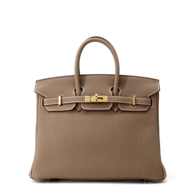 HERMES Birkin Etoupe Togo Leather Size 25 - Image 7