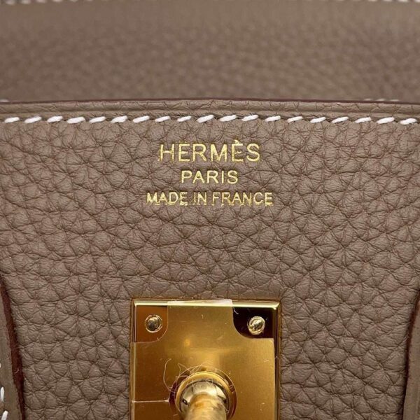 HERMES Birkin Etoupe Togo Leather Size 25 - Image 5