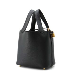 HERMES Picotin Lock Black Taurillon Clemence Size PM