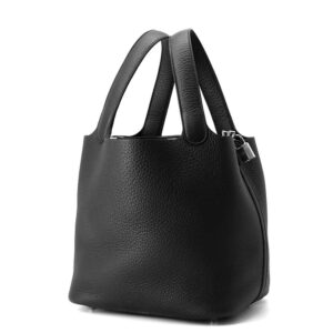 HERMES Picotin Lock Black Taurillon Clemence Size MM