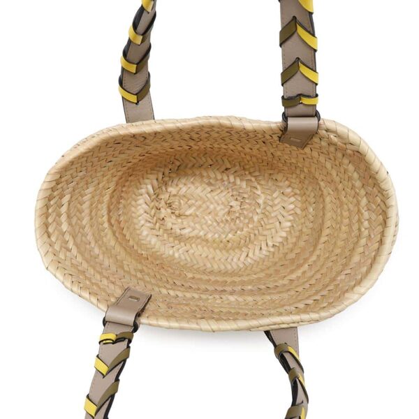 LOEWE Anagram Straw Tote Bag Beige/Greige/Olive/YellowA223S93X21 Raffia Leather - Image 4