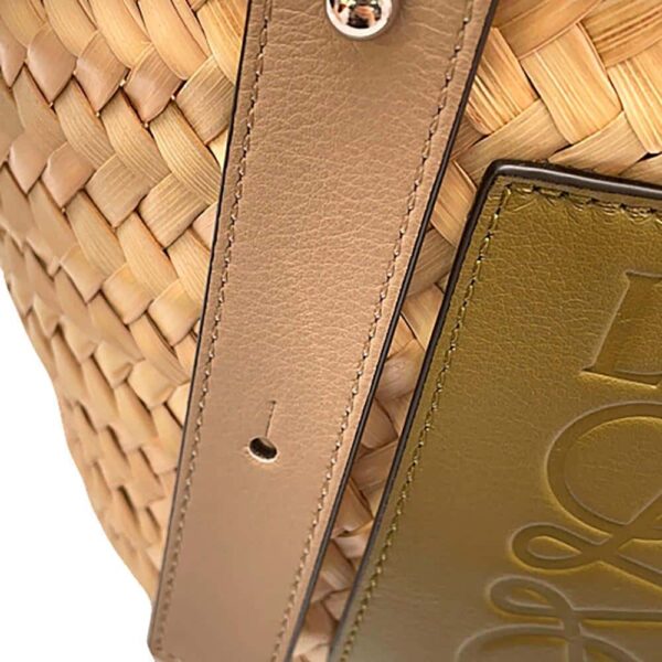 LOEWE Anagram Straw Tote Bag Beige/Greige/Olive/YellowA223S93X21 Raffia Leather - Image 8