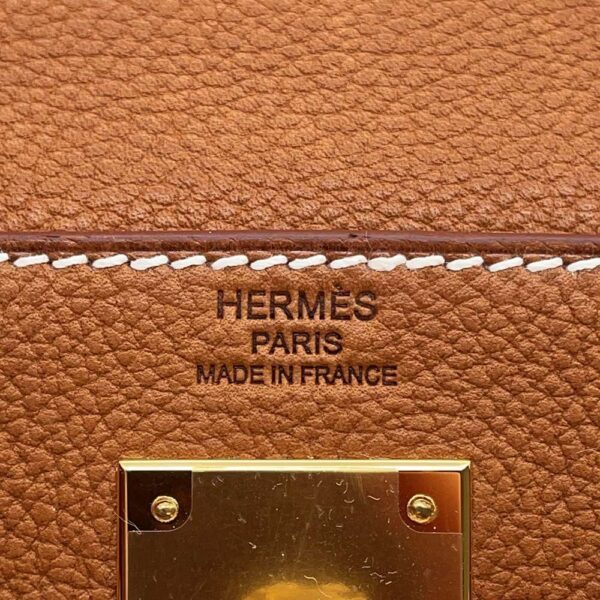 HERMES Kelly Retourne Fauve Barenia Leather Fauve Size 28 - Image 12