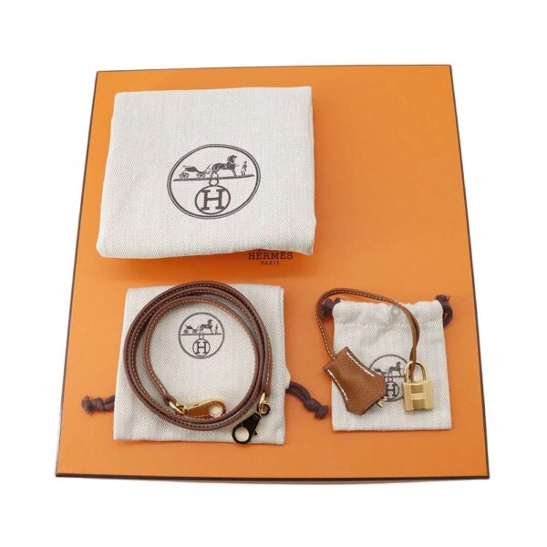 HERMES Kelly Retourne Fauve Barenia Leather Fauve Size 28 - Image 13