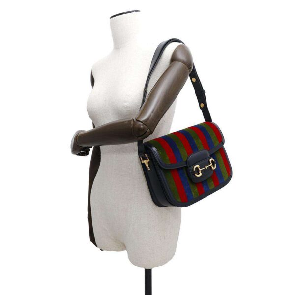 GUCCI Horsebit 1955 Navy/Multicolor602204 Velour Leather - Image 3