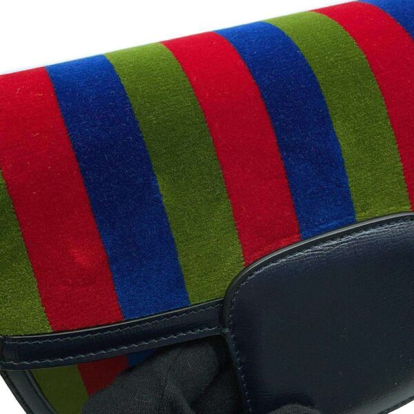 GUCCI Horsebit 1955 Navy/Multicolor602204 Velour Leather - Image 10