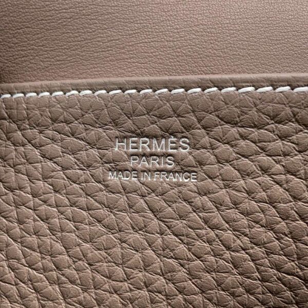 HERMES Halzan Etoupe Taurillon Clemence Size 25 - Image 8