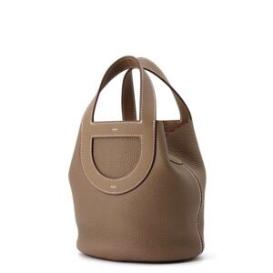HERMES in-the-loop Tote Bag Etoupe Taurillon Clemence Swift Leather Size 18