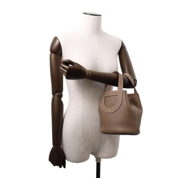 HERMES in-the-loop Tote Bag Etoupe Taurillon Clemence Swift Leather Size 18 - Image 3