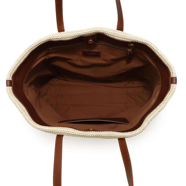 SAINT LAURENT PARIS Shopping tote Beige/Brown490793 Raffia Leather - Image 4