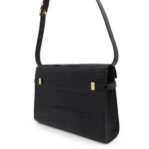 SAINT LAURENT PARIS Manhattan Black579271 Croco embossed leather