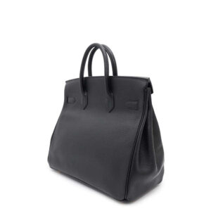 HERMES HAUT A COURROIES Black Ardennes Leather Size 32