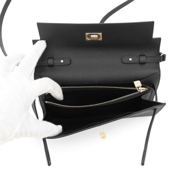 HERMES Kelly wallet long to go Black Epsom - Image 5