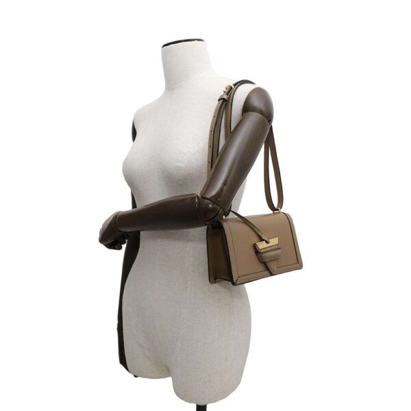 LOEWE Barcelona Shoulder Bag Beige Leather Size Mini - Image 3