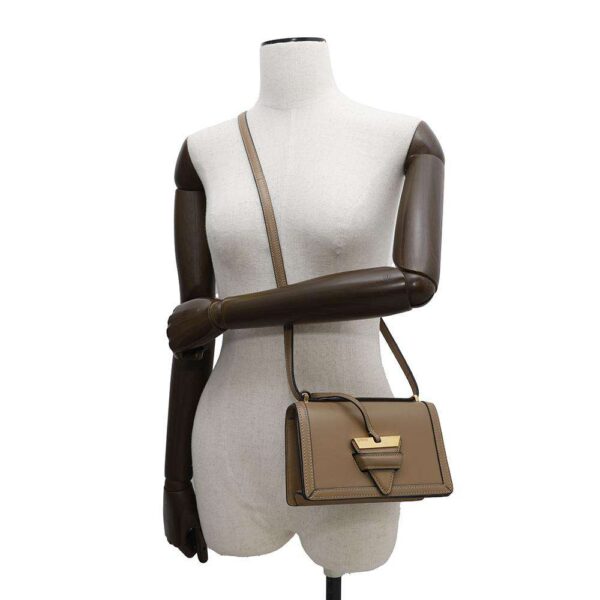 LOEWE Barcelona Shoulder Bag Beige Leather Size Mini - Image 4