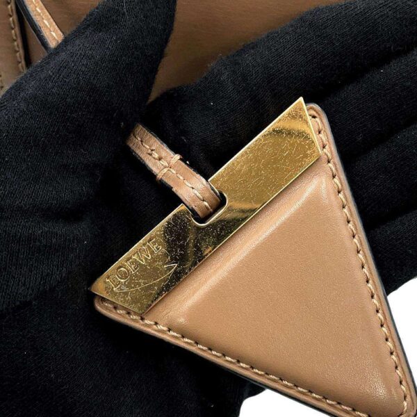 LOEWE Barcelona Shoulder Bag Beige Leather Size Mini - Image 11