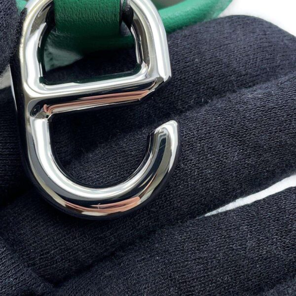 HERMES In the loop Vert Vertigo/White/Black Toile H Swift Leather Size 18 - Image 9