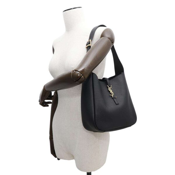 SAINT LAURENT PARIS LE 5 A 7 Soft Shoulder Bag Black713938 Leather Size Small - Image 3