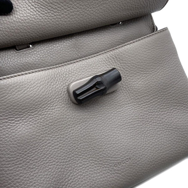 GUCCI Bamboo Daily Top Handle Bag Gray370831 Leather - Image 7