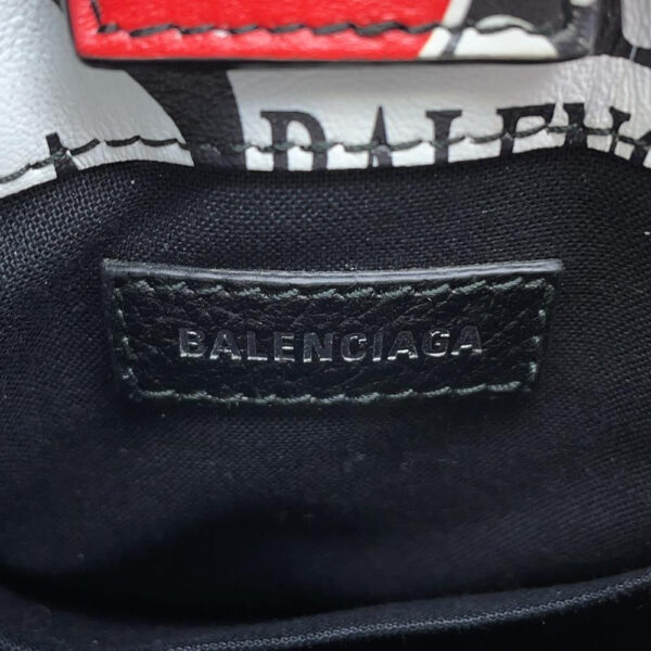 BALENCIAGA Bon Jules Paris Shopping Phone Holder White/Black/Red593826 Leather - Image 11