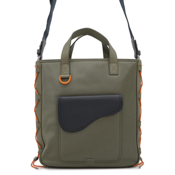 Dior sacai Collaboration 2WAY Saddle Bag Khaki/Black1ADSH198USF Nylon Leather - Image 12