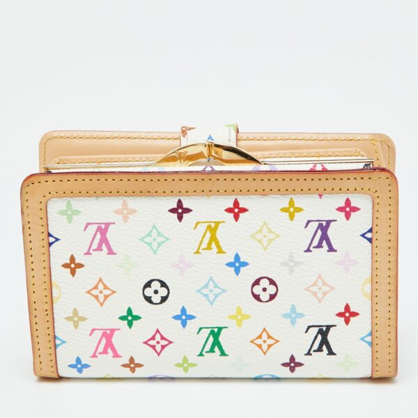 Louis Vuitton White Multicolore Monogram Canvas French Wallet - Image 3