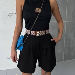 LV belted shorts set