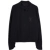 Louis Vuitton Logo Embroidered Front Zip Striped Jacket in Navy Blue Cotton