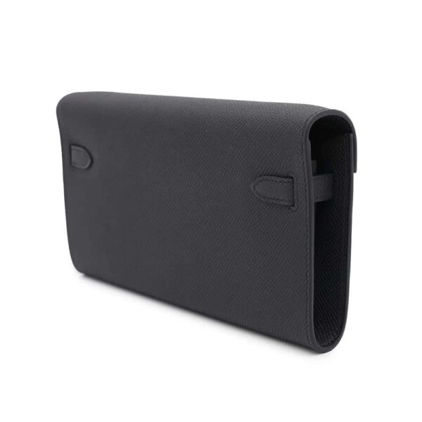 HERMES Kelly wallet long to go Black Epsom