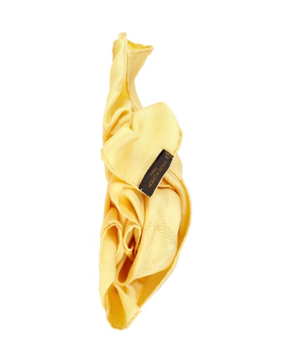 Louis Vuitton Square Monogram Scarf in Yellow Silk - Image 2