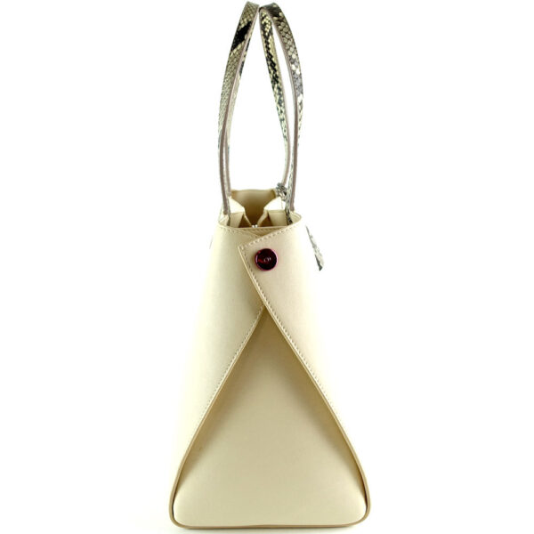 Addict Calf Leather Python Handles Shopping Tote Bag - Image 3