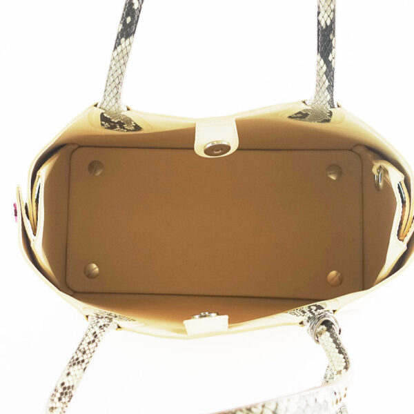Addict Calf Leather Python Handles Shopping Tote Bag - Image 8